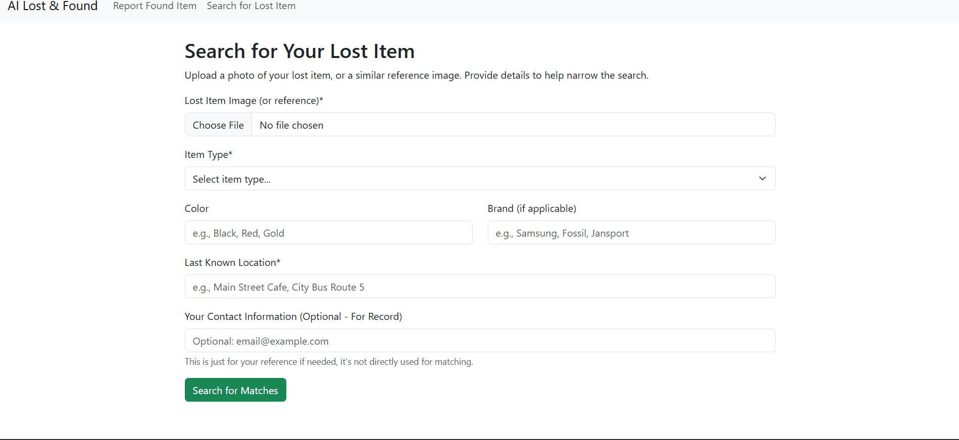 Lost & Found Platform background