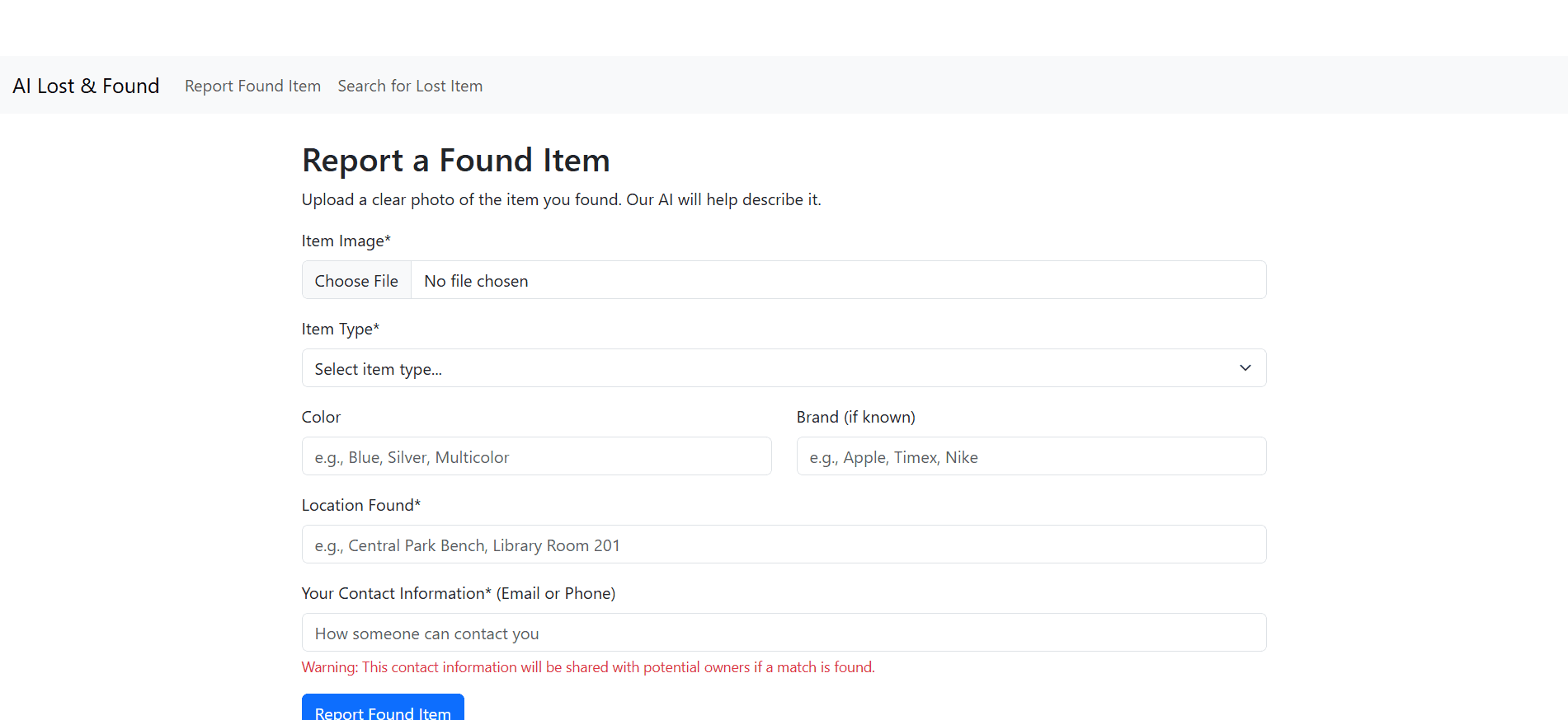 Lost & Found Platform background